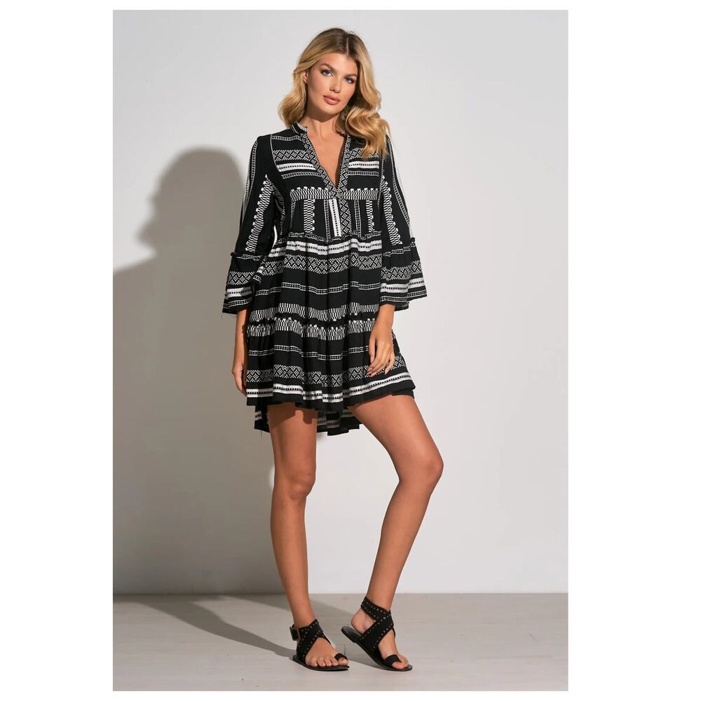 Elan Cotton Cover-Up Babydoll Minidress Size Medium